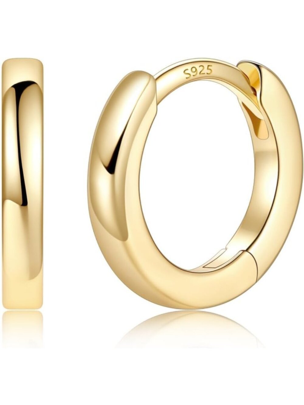 14K Gold Plated Small Huggie Hoop Earrings for Women, Elegant Everyday Jewelry